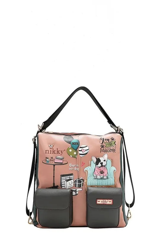 ラリマハート Nicole Lee USA Multifunction Adjustable Strap Eco-Leather Backpack
