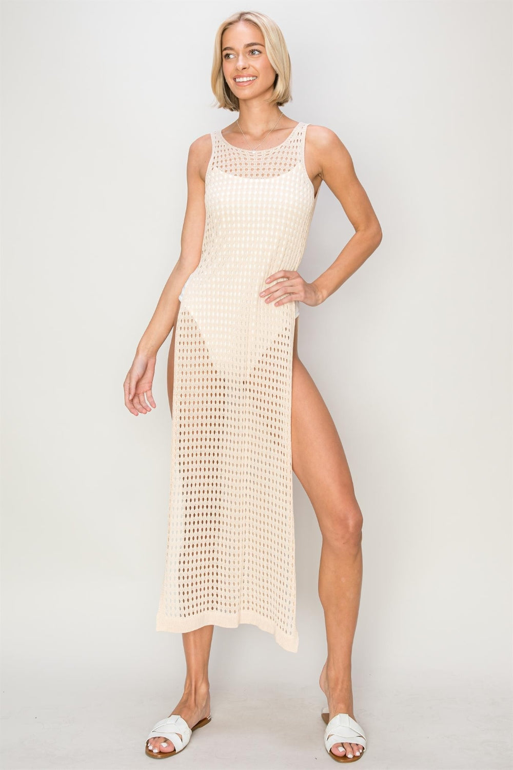 HYFVE Crochet Backless Cover Up Dress